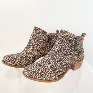 Lucky Brand Leather Booties in Animal Print 7.5 New